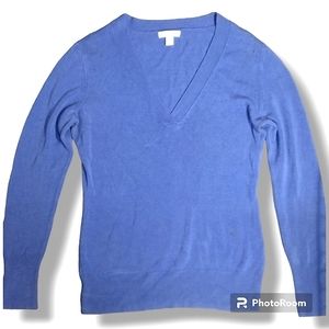 New York & Co. Women's Blue Long Sleeve V-Neck Sweater